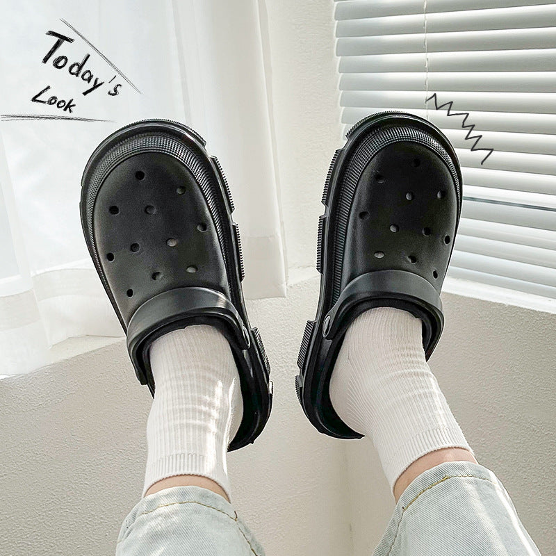 Lightweight EVA slip-on clogs for beach and travel.