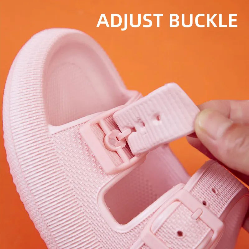 Women's slip-on pillow slides with soft cushioned footbed.
