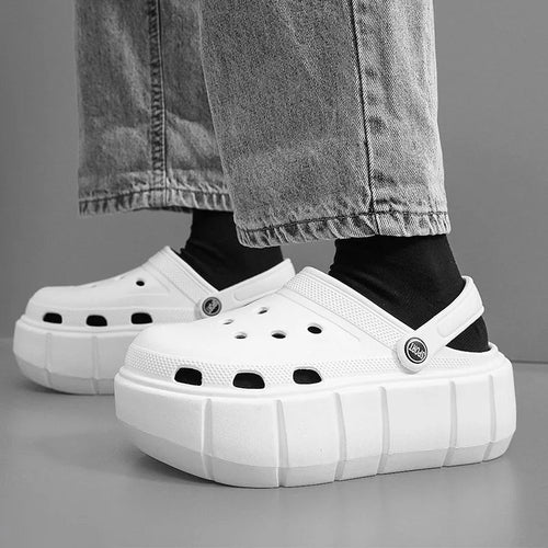 Comfortable women's slip-on platform sandals featuring a durable non-slip EVA sole for casual daily use.