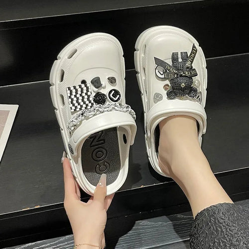 Women's fashionable EVA slides with soft and flexible material.
