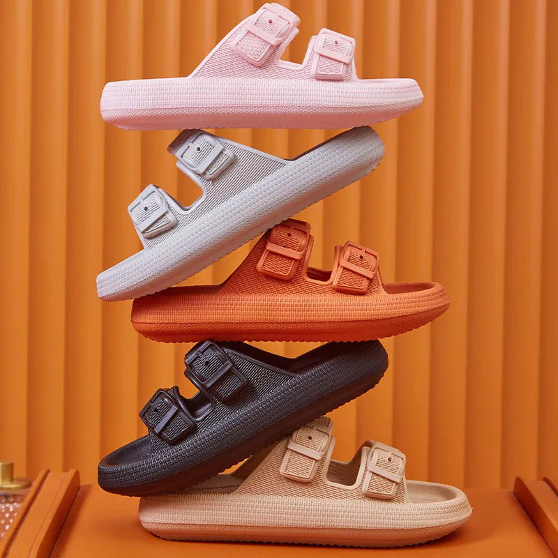 Soft Sole Pillow Slides made from lightweight EVA material.