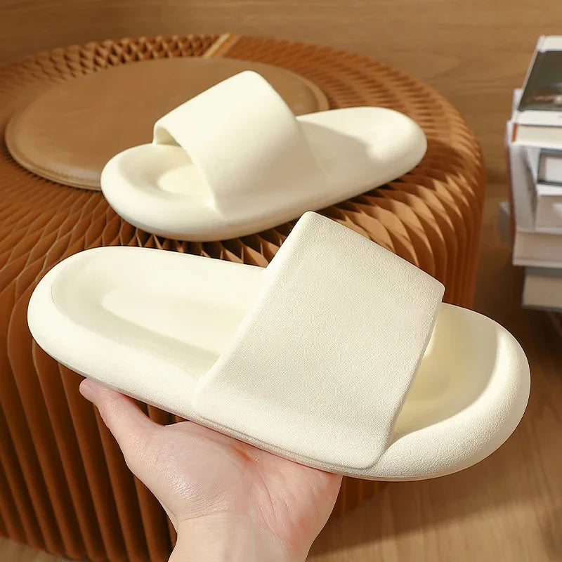 Lightweight EVA slippers for comfortable everyday wear.