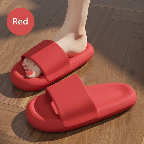 Women's EVA slippers with flexible lightweight sole.