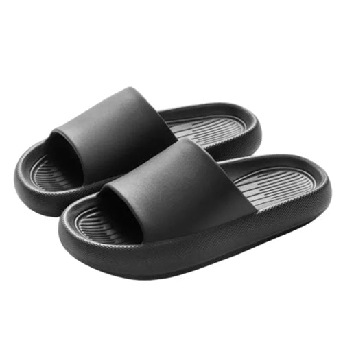 Women's lightweight cloud slippers for relaxing at home.