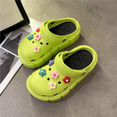 Comfortable EVA sandals for women in green color.