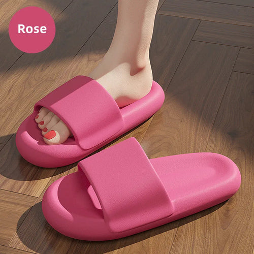 Cloud Soft slip-on slippers with ergonomic comfort design.