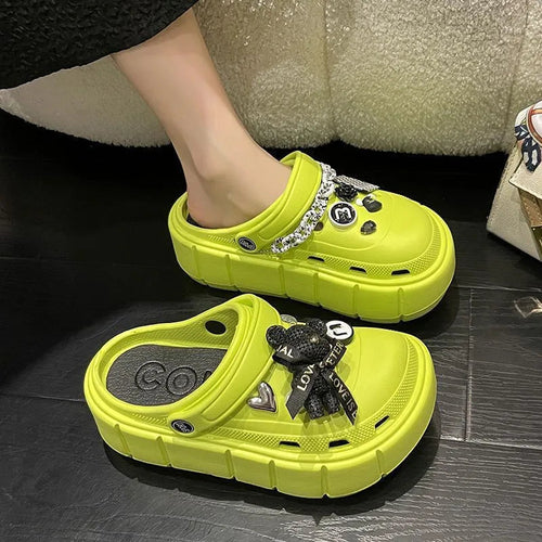 Women's thick sole comfort sandals for indoor and outdoor activities.