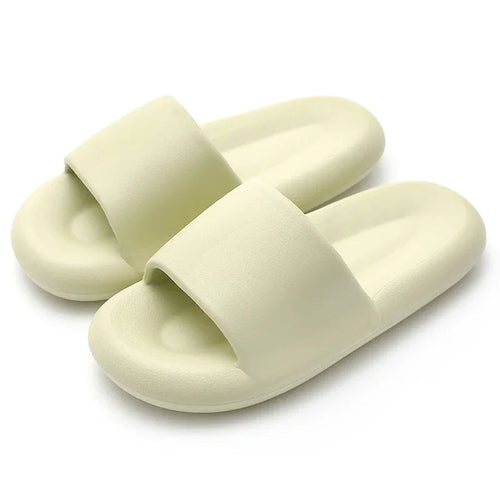 Modern casual slippers with soft cushioned platform sole.
